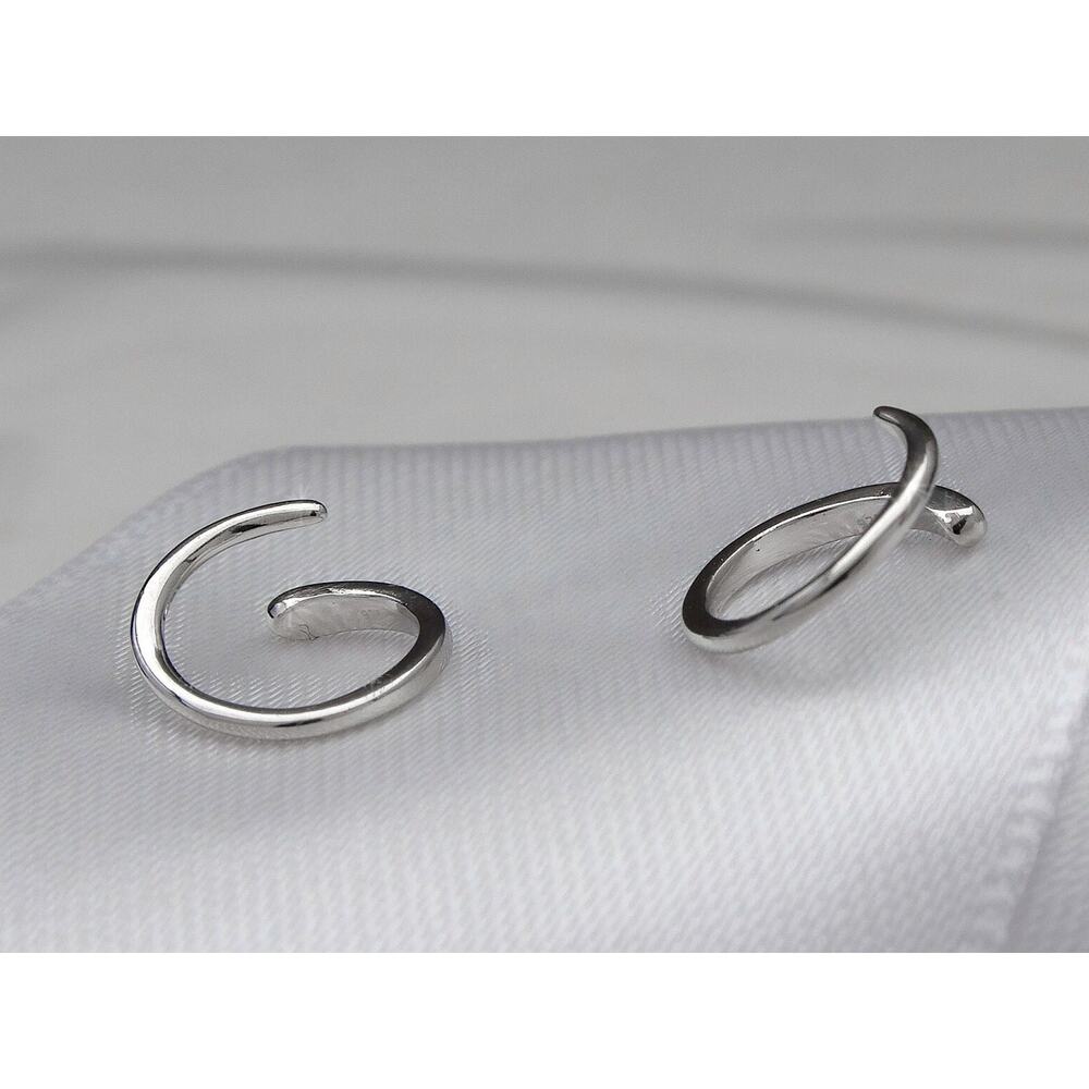 Tiny Everyday Lightweight Spiral Hoops, Silver 92… - image 3